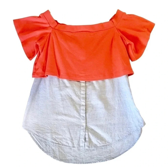 Anthropologie Postmark Layered Off The Shoulder Top - Picture 2 of 5